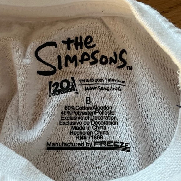 Youth Size 8 Bart Simpsons Shirt With El Barto Patch - Picture 3 of 4